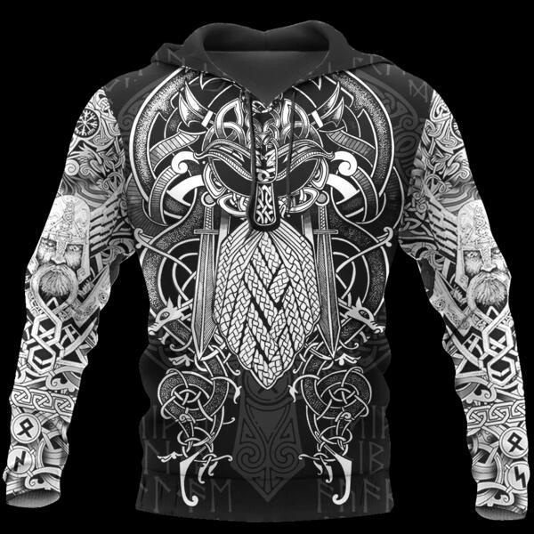 Viking Odin Best Viking Tattoo 3D Hoodies Men Women Hipster Streetwear Outfit - ARCHSHOPE