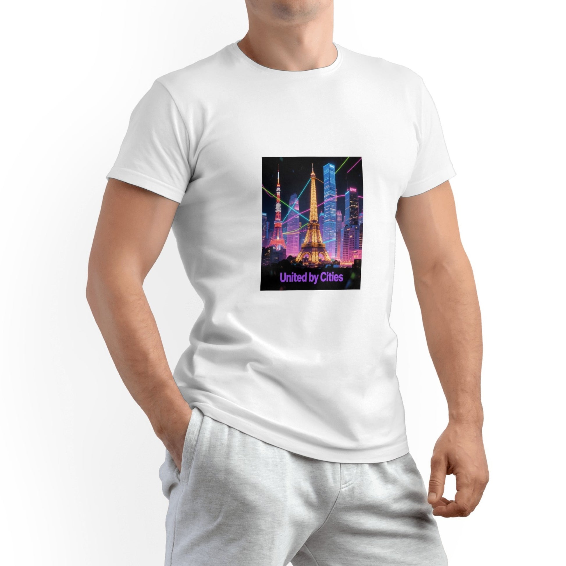 City Printed Men's Pure Cotton T-shirt - Casual Round Neck, Slightly Elastic, Suitable For Summer Knitted Fabric, Classic Fit Adult Shirt, Couple Shirt - ARCHSHOPE