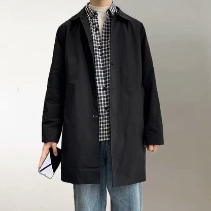 Trench Coat Men's Medium Length Spring And Autumn Leisure