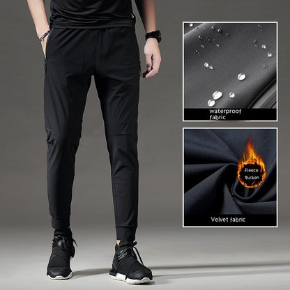 Wasserdicht Winddicht Atmungsaktiv Verdickung Fleece-gefüttert Warmhalten Elastische Fitness Sport Und Freizeit Laufhose