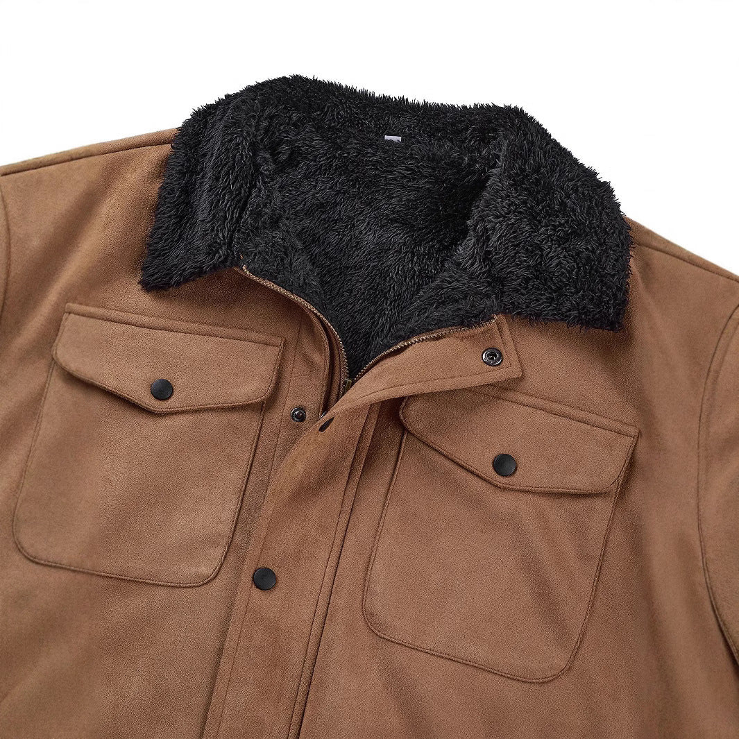 Men's Vintage Suede Casual Coat Lapel - ARCHSHOPE