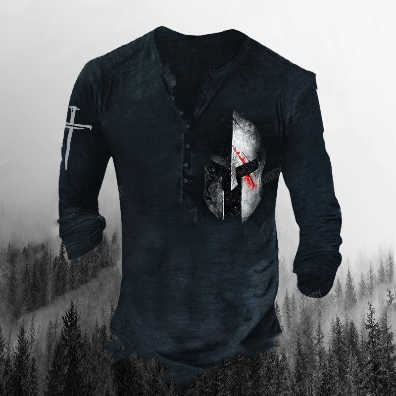 Printed Men's Street Long-sleeved Sports T-shirt - ARCHSHOPE