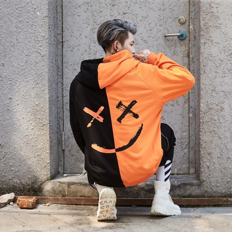 Men's Sweater   Stitching Hit Color Hooded Sweater - ARCHSHOPE