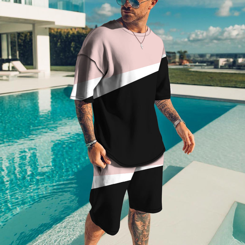 Men's Trendy Casual Beach Style Texture 3D Digital Suit - ARCHSHOPE