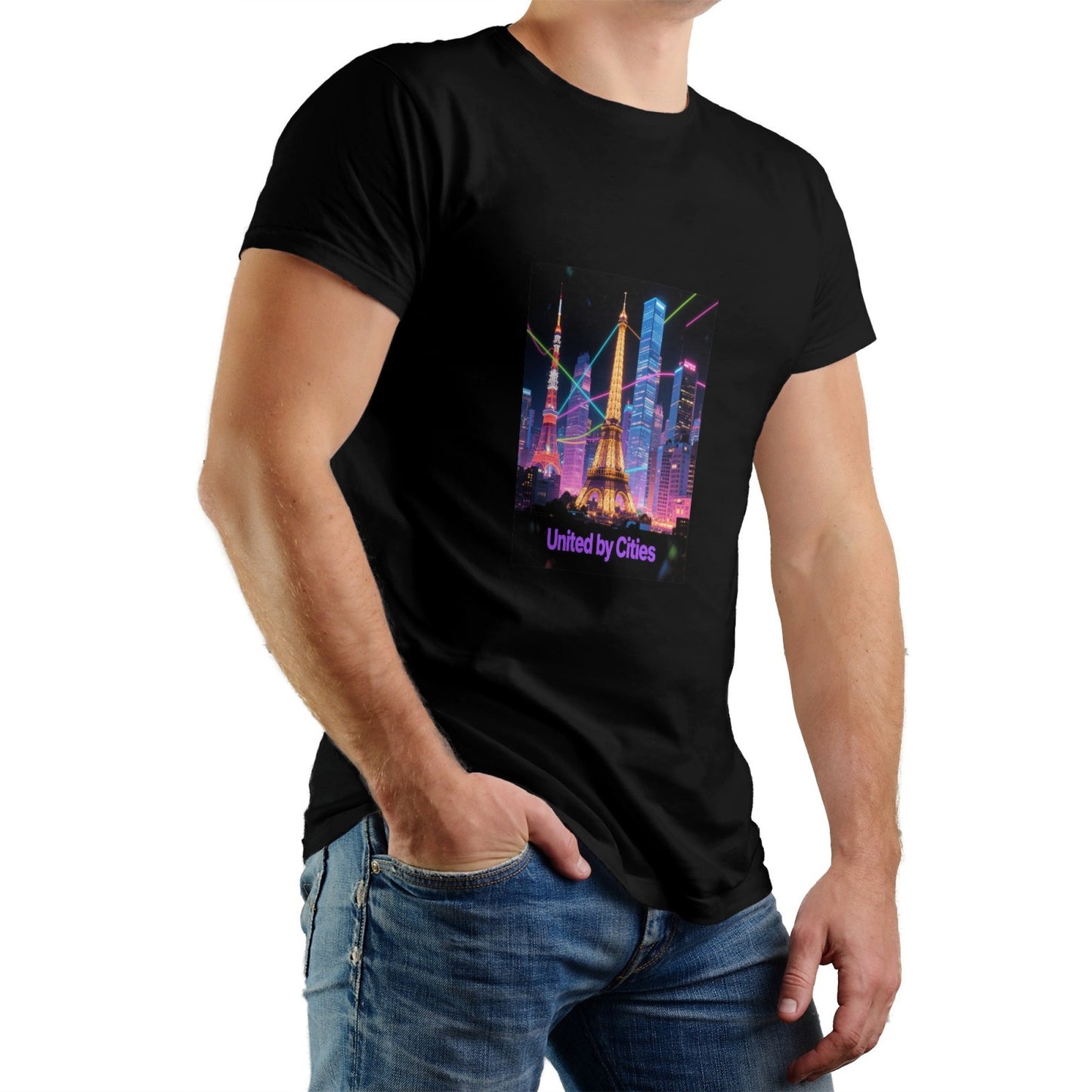 City Printed Men's Pure Cotton T-shirt - Casual Round Neck, Slightly Elastic, Suitable For Summer Knitted Fabric, Classic Fit Adult Shirt, Couple Shirt - ARCHSHOPE