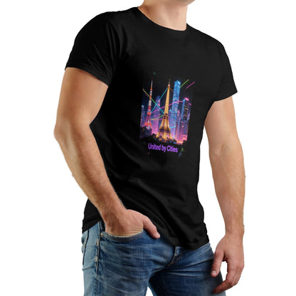 City Printed Men's Pure Cotton T-shirt - Casual Round Neck, Slightly Elastic, Suitable For Summer Knitted Fabric, Classic Fit Adult Shirt, Couple Shirt - ARCHSHOPE