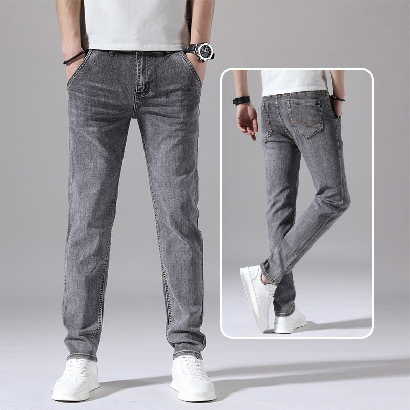 Jean rétro fin, coupe droite et ample, pantalon décontracté pour homme