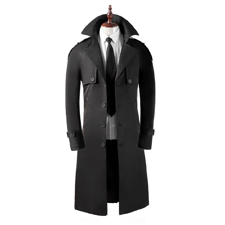 Men's Trench Coat Super Long Over The Knee Slim Business Casual
