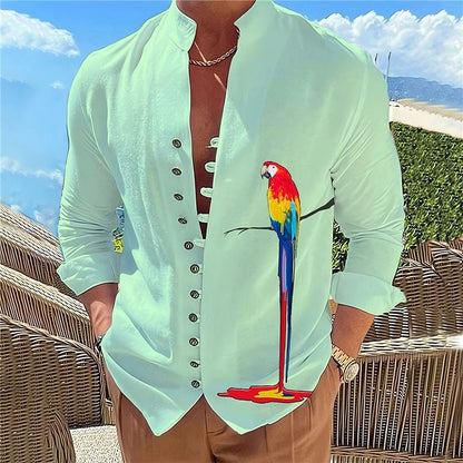 Chemise simple et décontractée pour homme avec impression numérique 3D