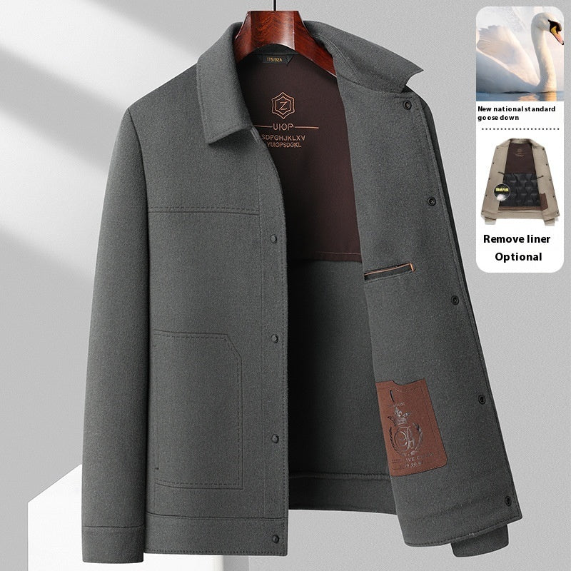 Autumn And Winter Handmade Double-faced Woolen Goods Wool Polo Collar Jacket - ARCHSHOPE