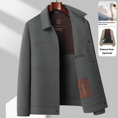 Autumn And Winter Handmade Double-faced Woolen Goods Wool Polo Collar Jacket - ARCHSHOPE