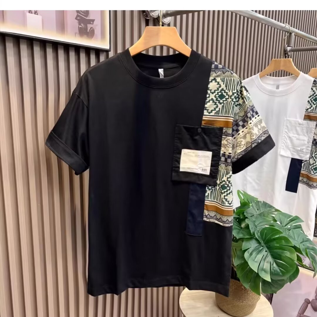 Men's T-shirt Summer New Work Clothes Style Color Matching Top - ARCHSHOPE