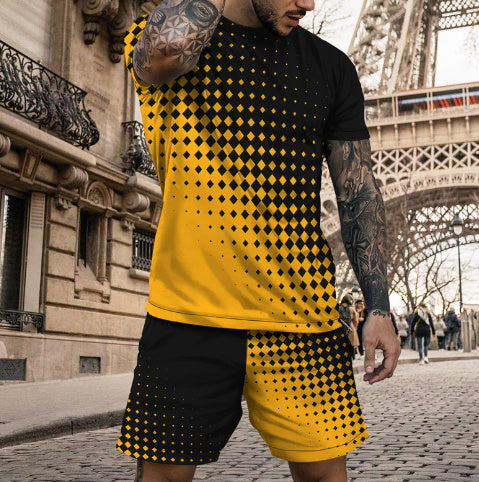 Short Sleeve Round Neck Pu Shuai Casual Multicolor Sportswear Men Suit - ARCHSHOPE
