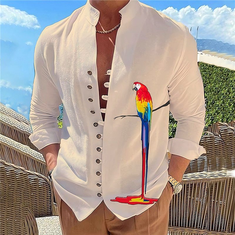 Chemise simple et décontractée pour homme avec impression numérique 3D