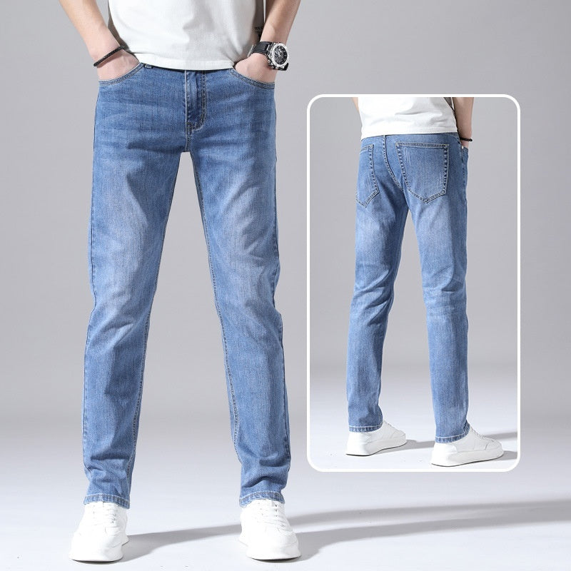 Jean rétro fin, coupe droite et ample, pantalon décontracté pour homme