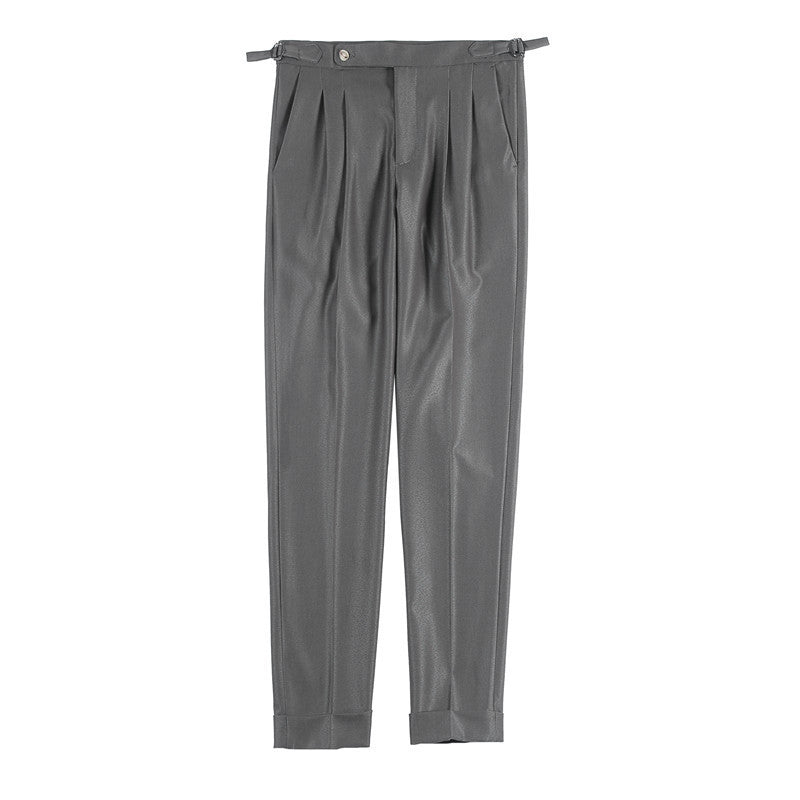 Thin Draping Belt Casual Pants Trendy Men's Suit Pants