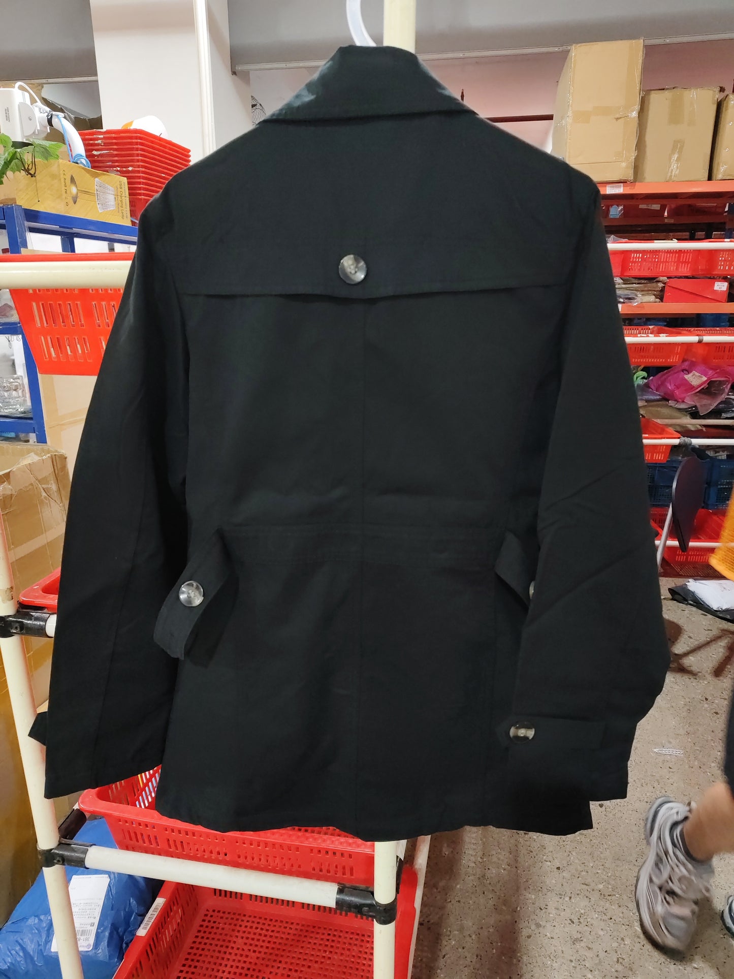 Men's casual jacket mid-length trench coat