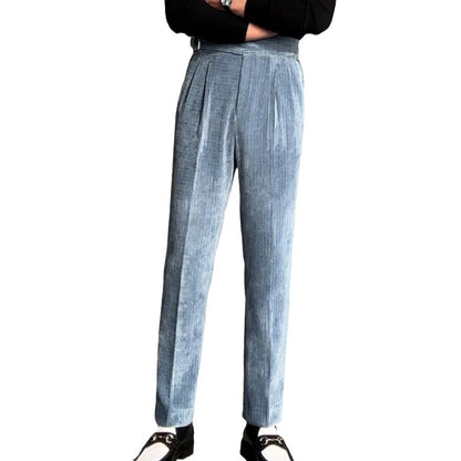 Mid-High Waist Suit Pants Men's Casual Pants Slim Drooping Straight