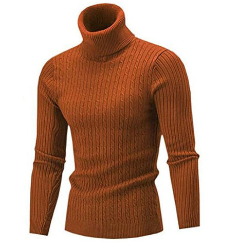 Sweater Twist Knit Sweater Slim-fit High Neck Knit