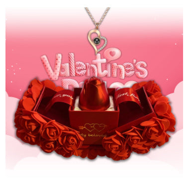 Valentines Day Gift Soap Rose Gift Box Crystal Pendant Necklace Eternal Flower Jewelry Box Set Wedding Birthday Gift For Girlfriend - ARCHSHOPE