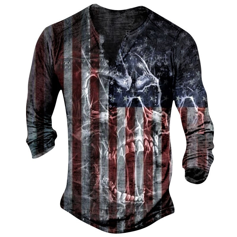 Printed Men's Street Long-sleeved Sports T-shirt - ARCHSHOPE