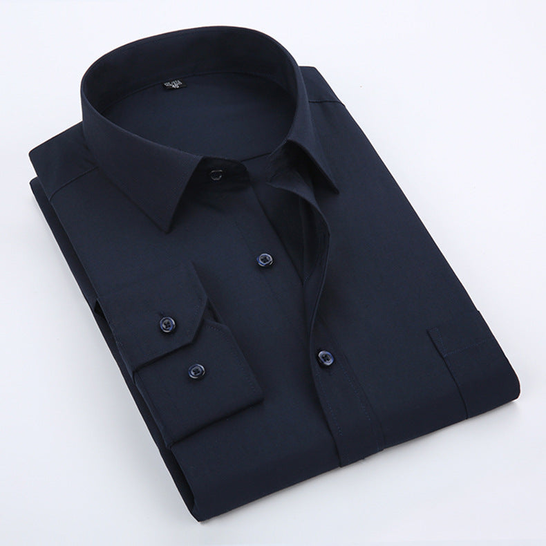 Men's White Long-sleeved Shirt, Tooling Fashion, Business, Professional Dress, Korean Style Shirt