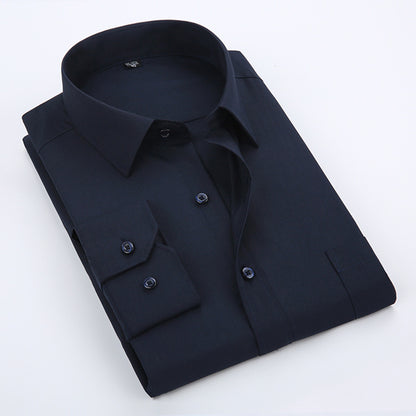 Men's White Long-sleeved Shirt, Tooling Fashion, Business, Professional Dress, Korean Style Shirt