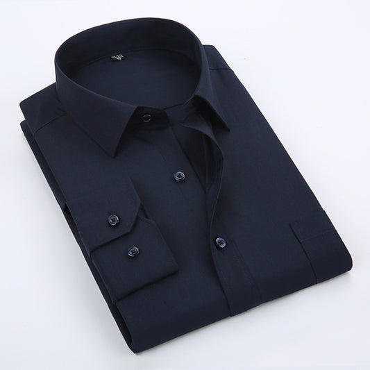 Men's White Long-sleeved Shirt, Tooling Fashion, Business, Professional Dress, Korean Style Shirt