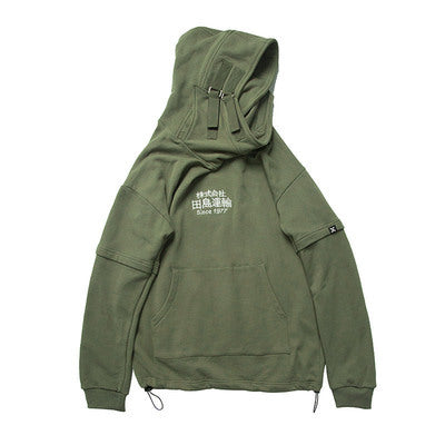 High collar coat hooded sweater - ARCHSHOPE