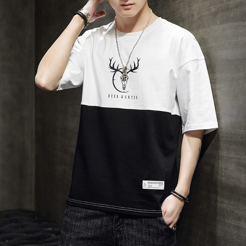 Loose casual half sleeve T-shirt men - ARCHSHOPE