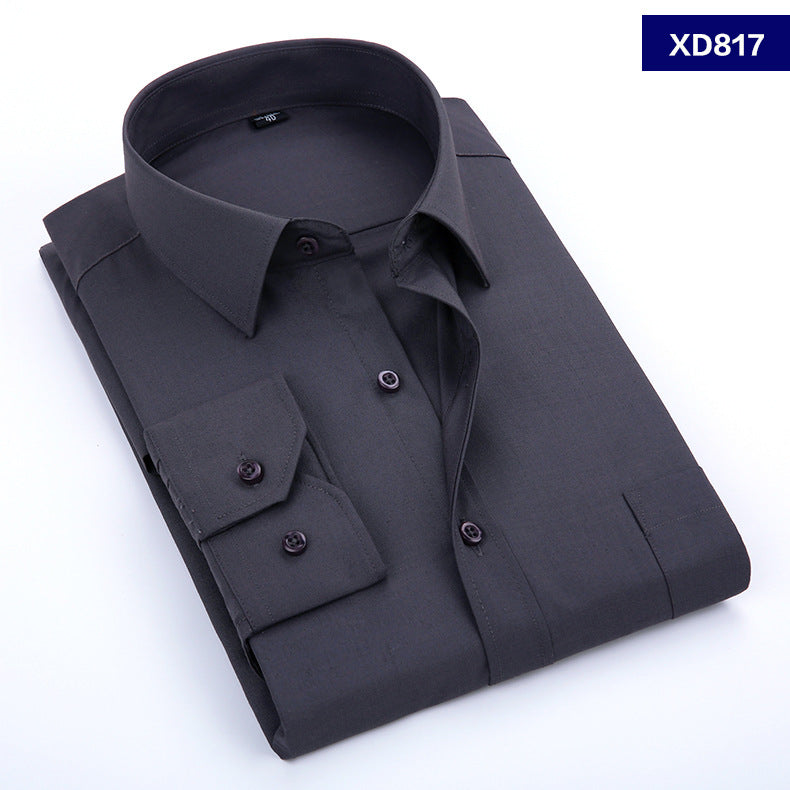 Men's White Long-sleeved Shirt, Tooling Fashion, Business, Professional Dress, Korean Style Shirt