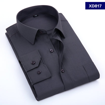 Men's White Long-sleeved Shirt, Tooling Fashion, Business, Professional Dress, Korean Style Shirt