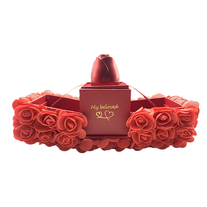 Valentines Day Gift Soap Rose Gift Box Crystal Pendant Necklace Eternal Flower Jewelry Box Set Wedding Birthday Gift For Girlfriend - ARCHSHOPE