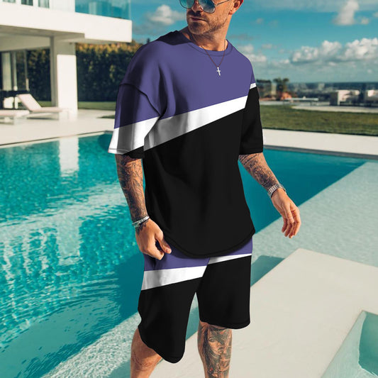 Men's Trendy Casual Beach Style Texture 3D Digital Suit - ARCHSHOPE