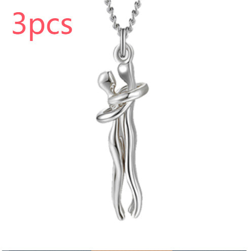 Love Hug Necklace Unisex Men Women Couple Jewelry Simple Temperament Clavicle Chain Valentines Day Lover Gift - ARCHSHOPE
