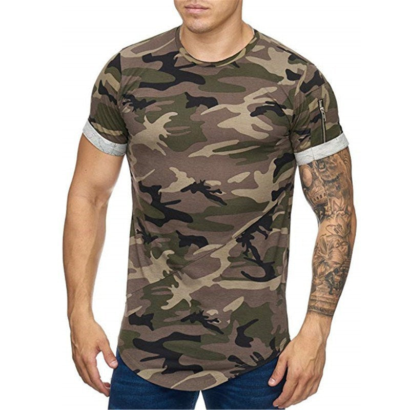 Men's T-shirt Camouflage Gradient Printing Casual Men's Short Sleeve T-shirt - ARCHSHOPE