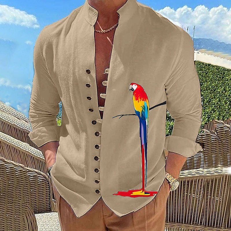 Chemise simple et décontractée pour homme avec impression numérique 3D