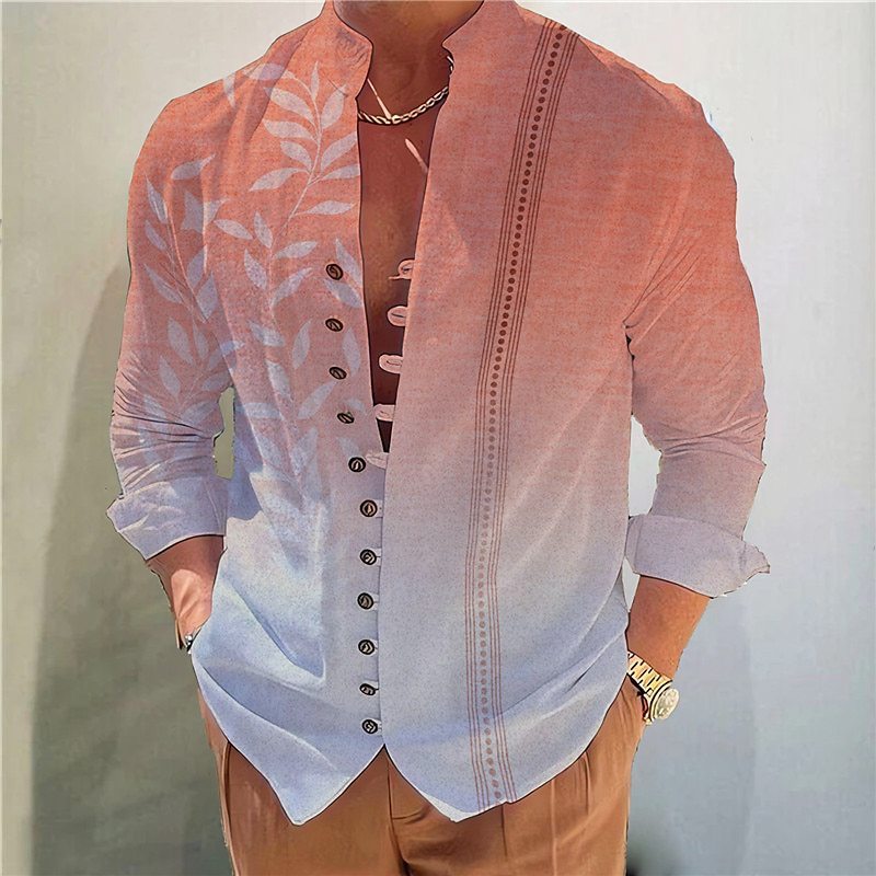 Chemise simple et décontractée pour homme avec impression numérique 3D