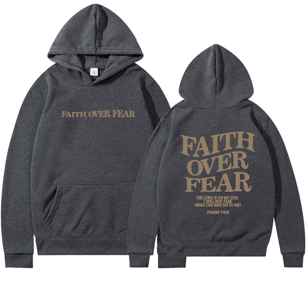 Faith Over Fear Christian Hoodie Christian Sweatshirt Jesus Hoodie Trendy Hoodie Bible Verse Shirt Unisex Aesthetic Clothes - ARCHSHOPE
