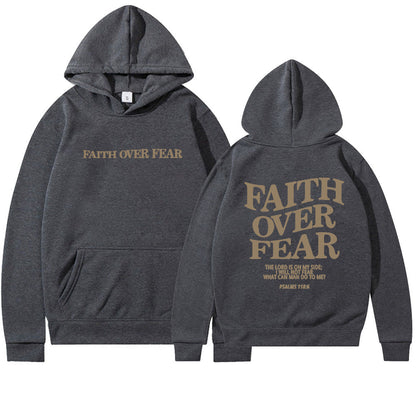 Faith Over Fear Christian Hoodie Christian Sweatshirt Jesus Hoodie Trendy Hoodie Bible Verse Shirt Unisex Aesthetic Clothes - ARCHSHOPE