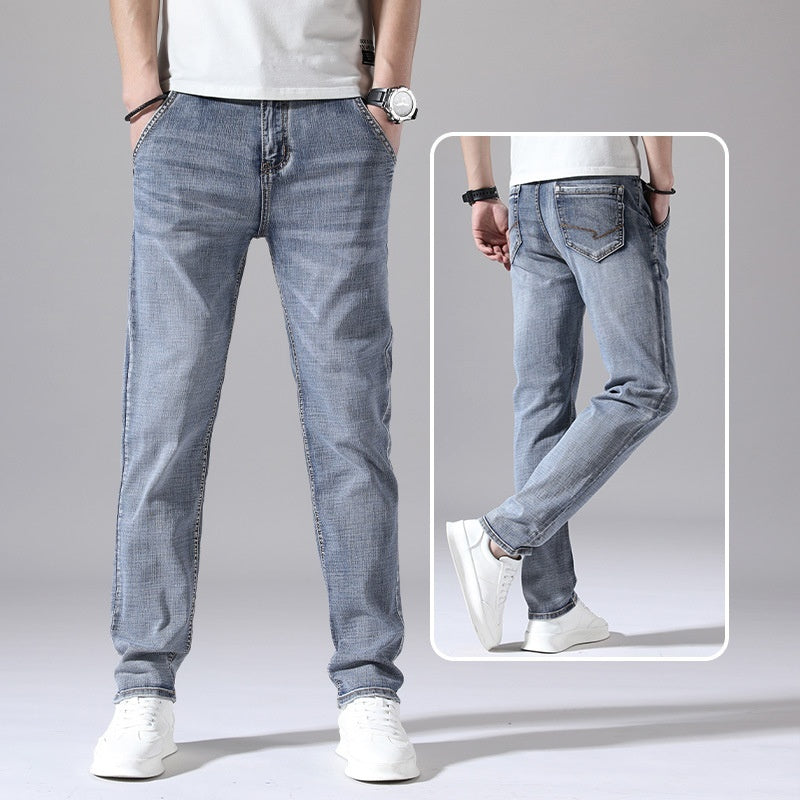 Jean rétro fin, coupe droite et ample, pantalon décontracté pour homme