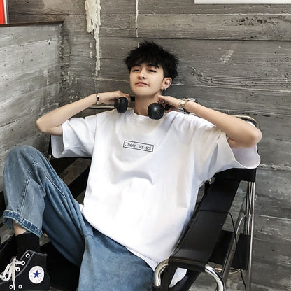 Loose half short sleeve t-shirt men - ARCHSHOPE