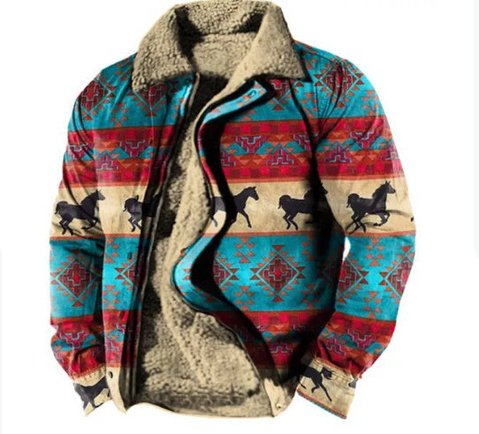 Thickened Side Seam Pocket Casual Zipper Loose Wolf Cotton Jacket - ARCHSHOPE