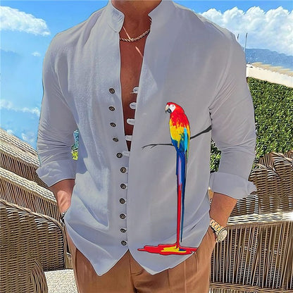 Chemise simple et décontractée pour homme avec impression numérique 3D