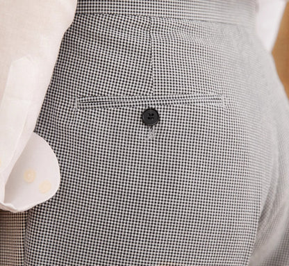 High Waist Straight Pants Houndstooth Versatile Neapolitan Breathable Casual Suit Pants