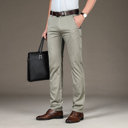 Stretch Ice Silk Straight Slacks Man