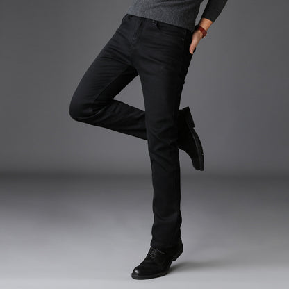 spring and summer new men's jeans men's Korean version of the trend of self-cultivation stretch pants youth black pants men