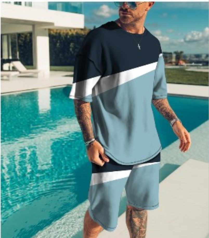 Men's Trendy Casual Beach Style Texture 3D Digital Suit - ARCHSHOPE