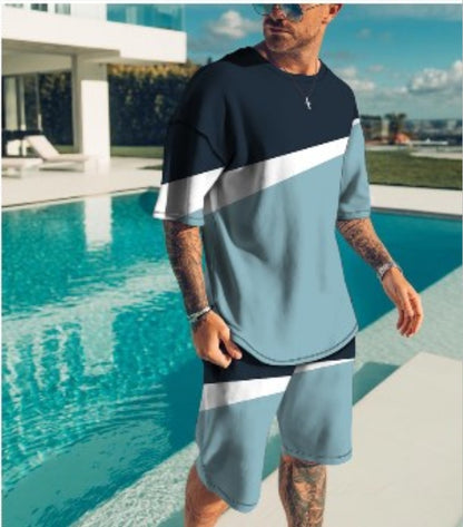 Men's Trendy Casual Beach Style Texture 3D Digital Suit - ARCHSHOPE