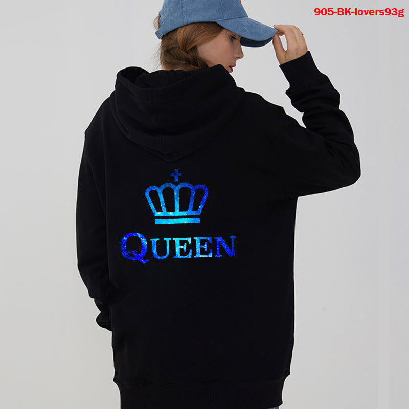 Women Hoodies King Queen Printed Sweatshirt Lovers - ARCHSHOPE